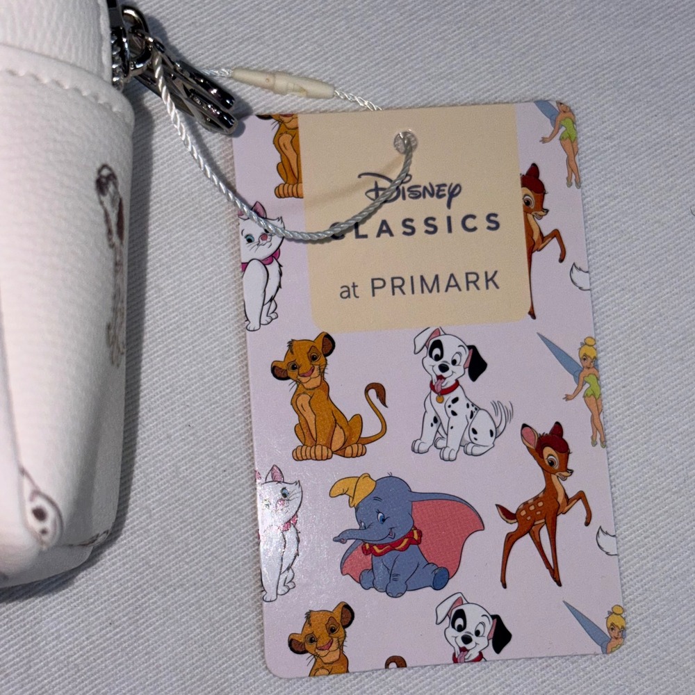 Disney Primark 101 Dalmatians Makeup Bag New Cream Puppy Print Bows Zip Pouch - Picture 11 of 11